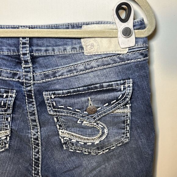 Silver Jeans suki flap capri size 28 jeans indigo denim - Picture 5 of 9